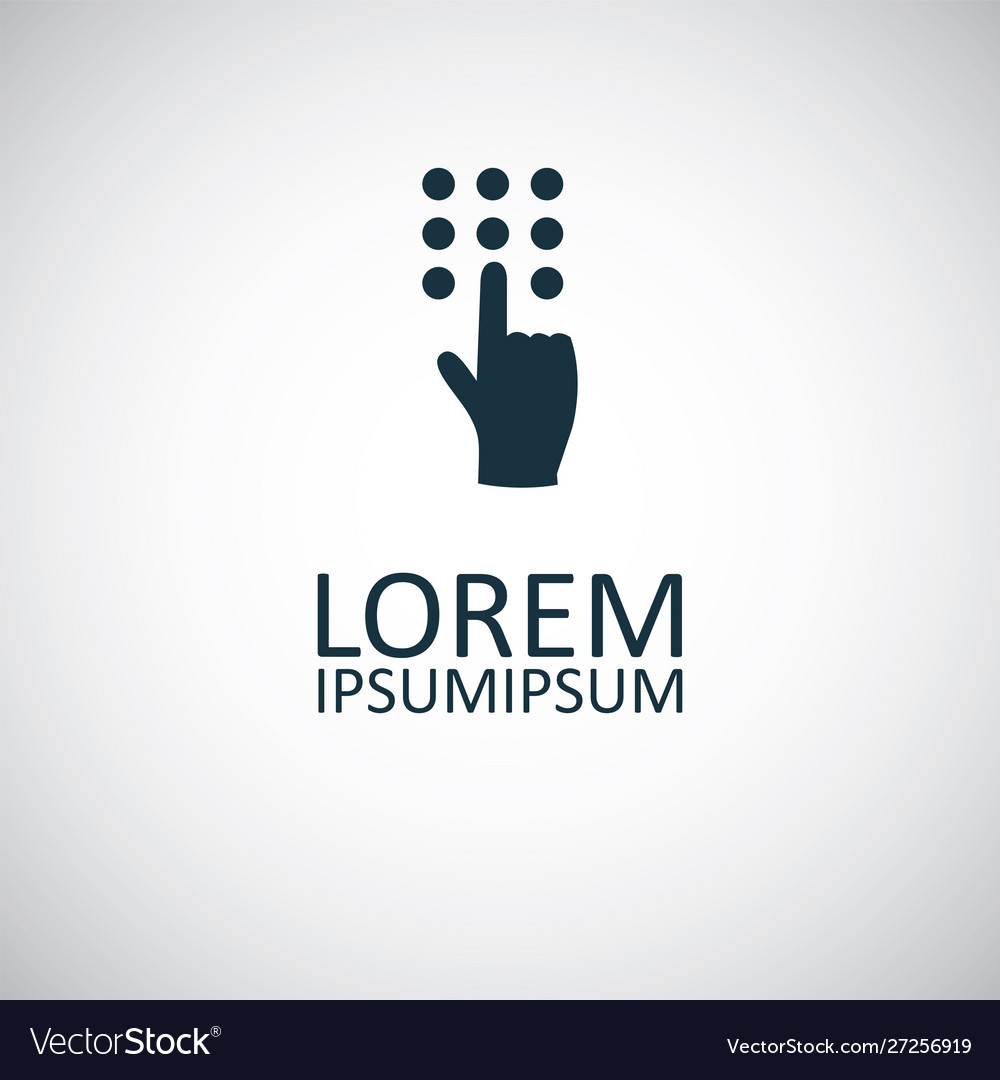 Hand press button icon for web and ui