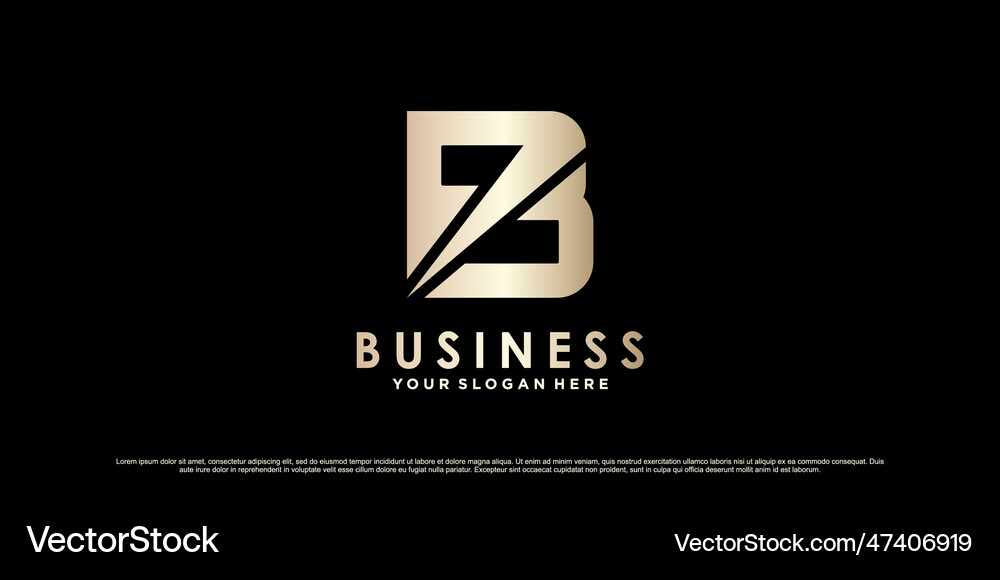 Monogram logo design initial letter b Royalty Free Vector
