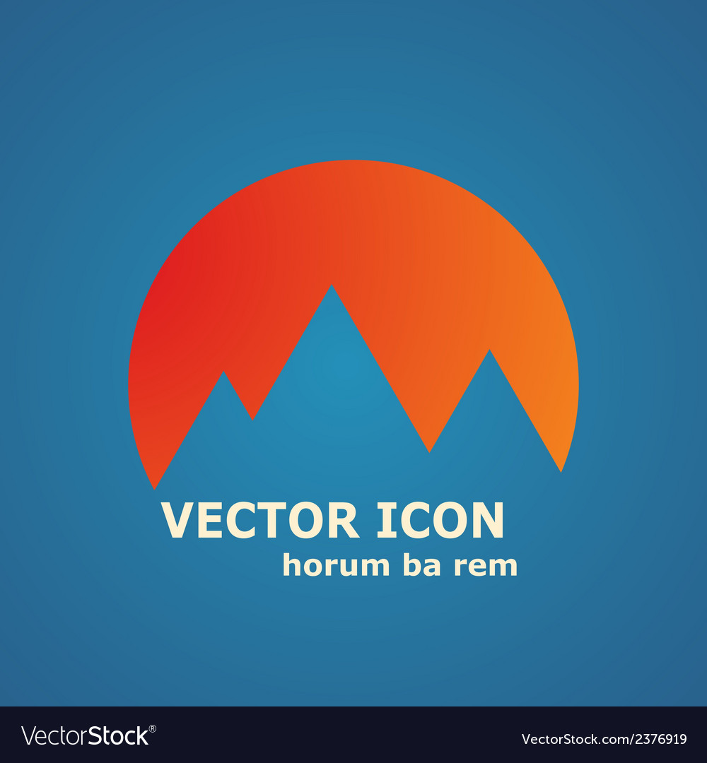 Mountains and sun icon