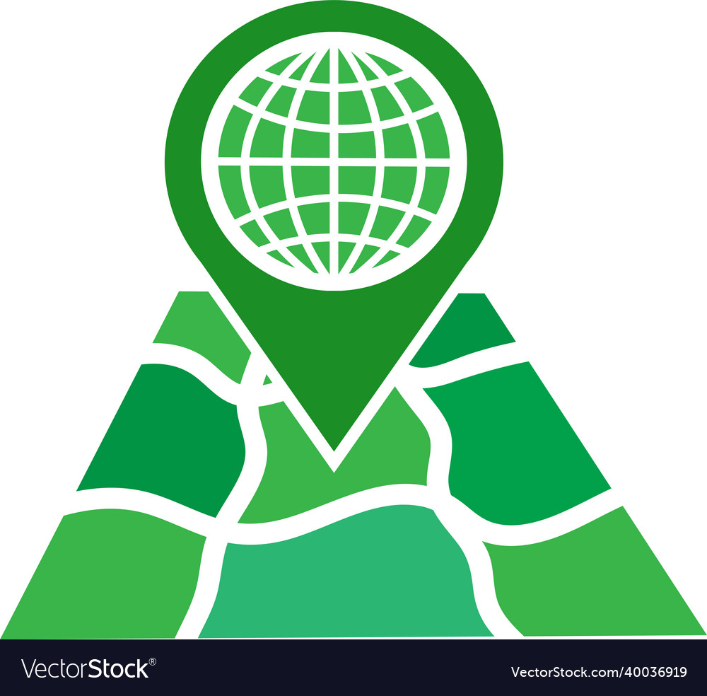 Pointer with map icon sign design