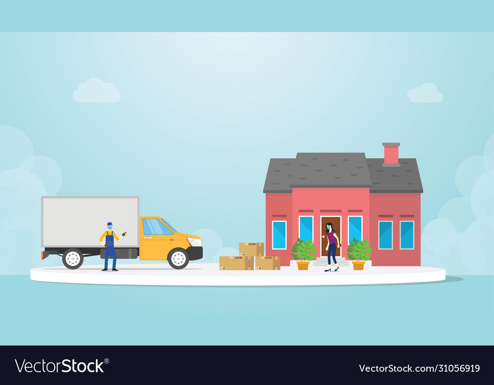 Safe delivery concept in corona covid-19 season Vector Image