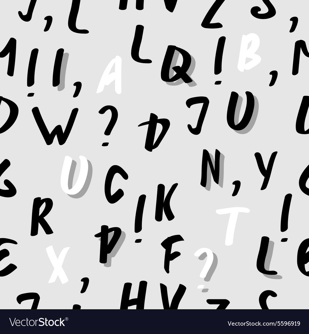 Seamless abstract alphabet pattern