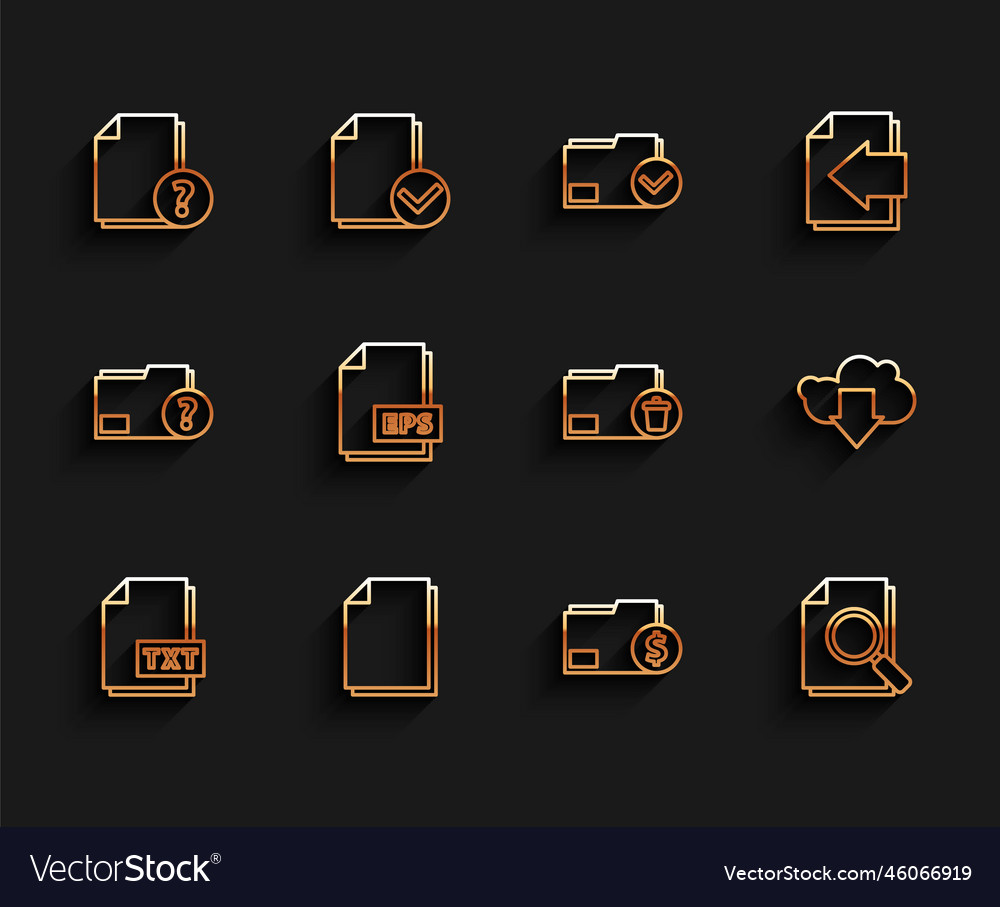 Set line txt file document unknown vector image Set line txt file document unknown