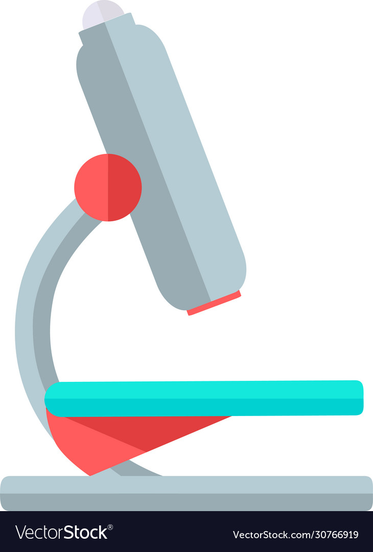 Simple microscope in flat vector image Simple microscope in flat