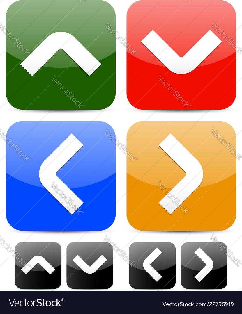 Square buttons with arrowheads