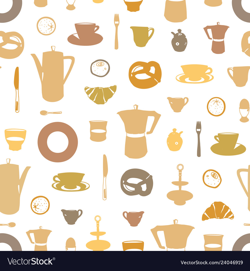 White pattern with breakfast table