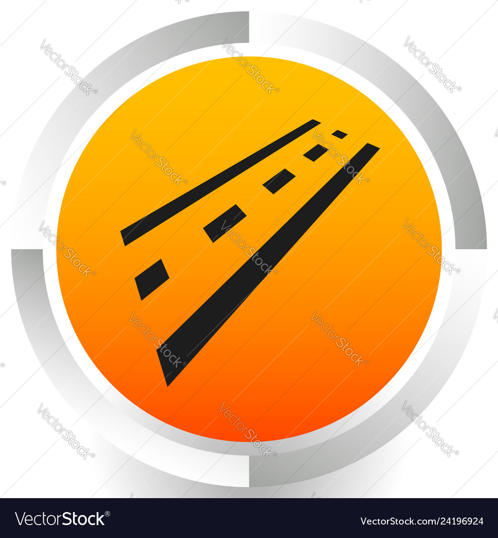 2-lane road icon for driving traffic transport vector image 2-lane road icon for driving traffic transport