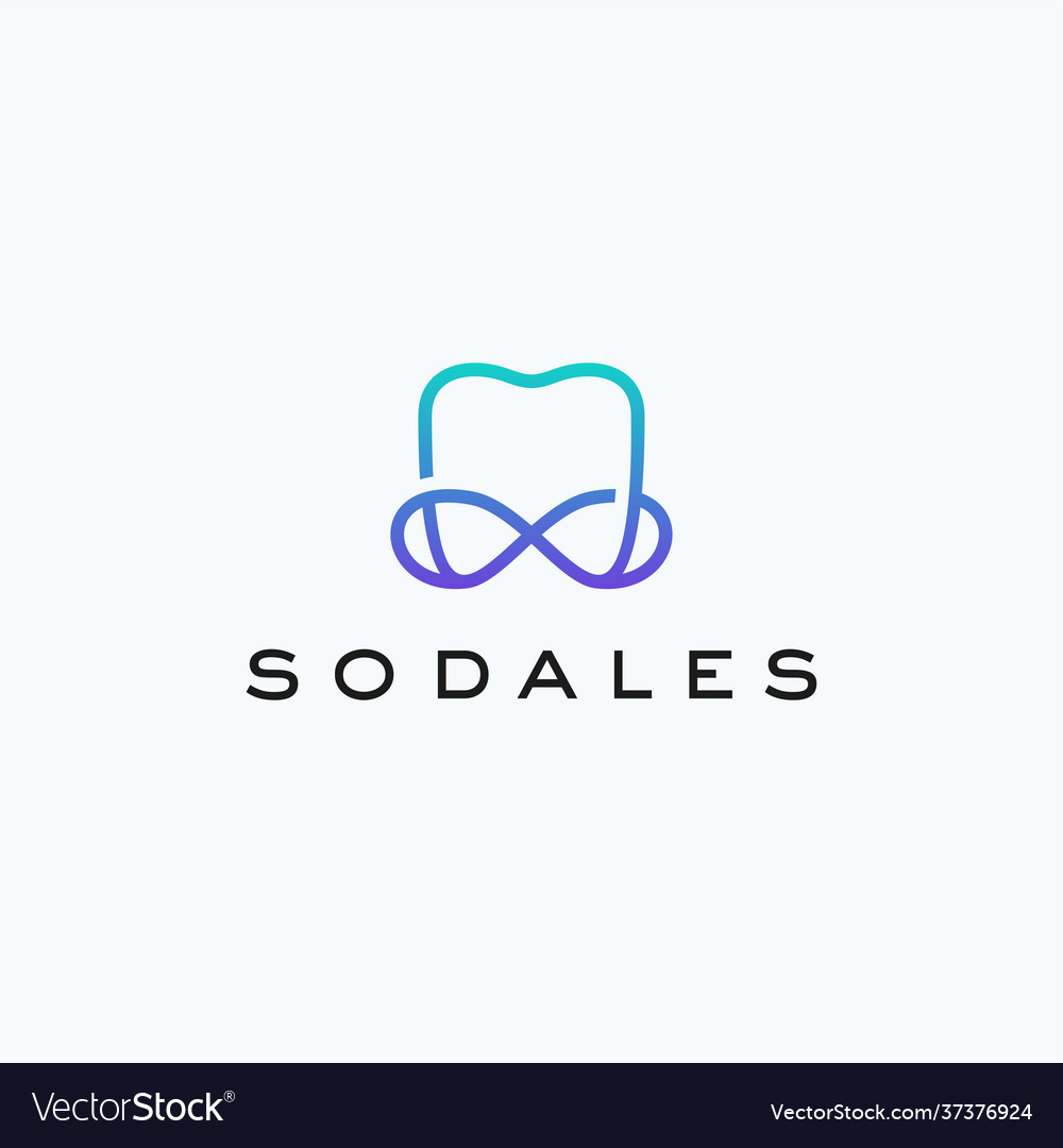 Abstract infinity dental logo design template vector image Abstract infinity dental logo design template