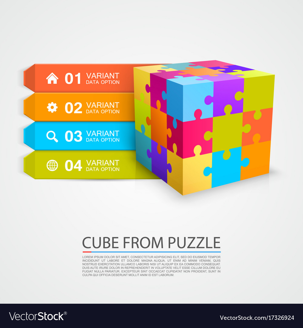 Colored puzzle cube info