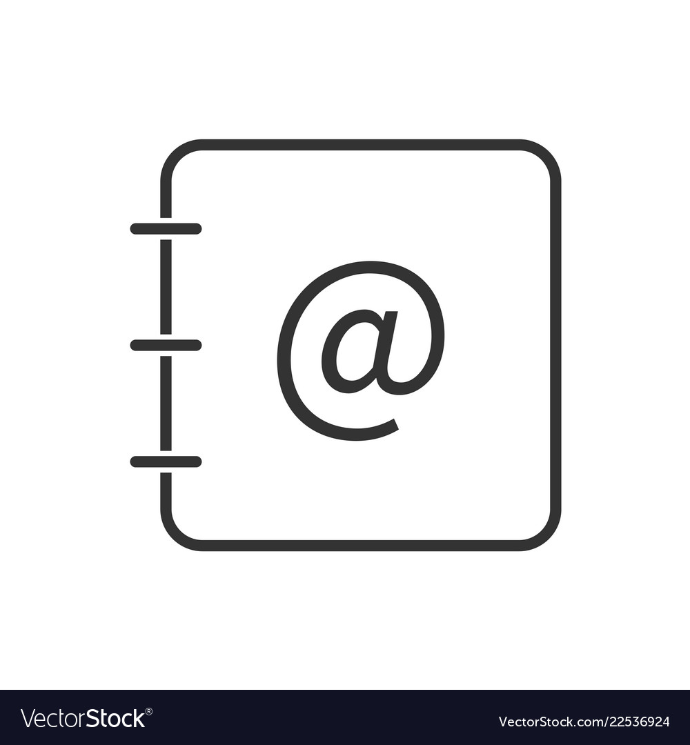 Contact Agenda Line Icon On A White Background Vector Image