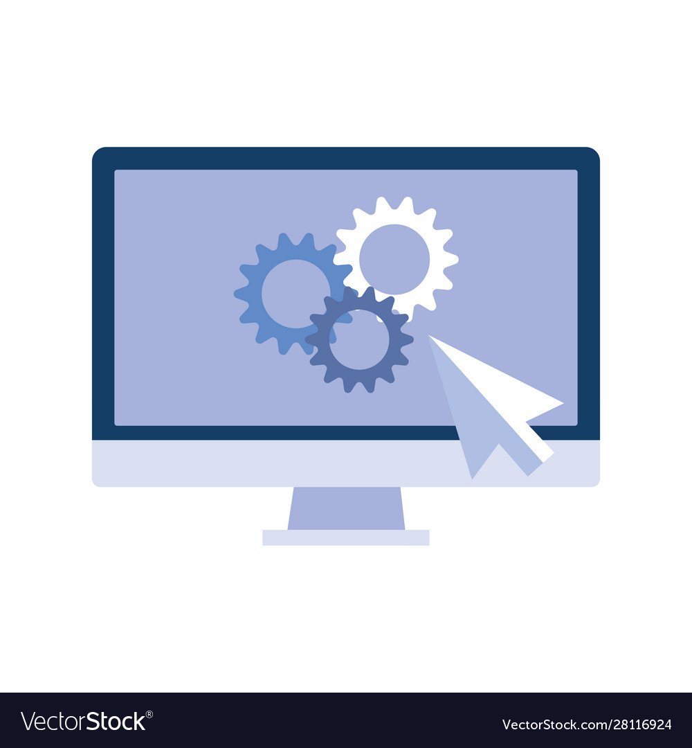 Desktop computer screen on white background