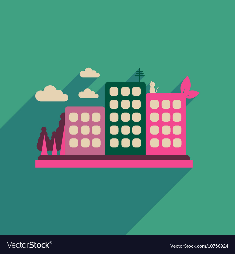Flat web icon with long shadow