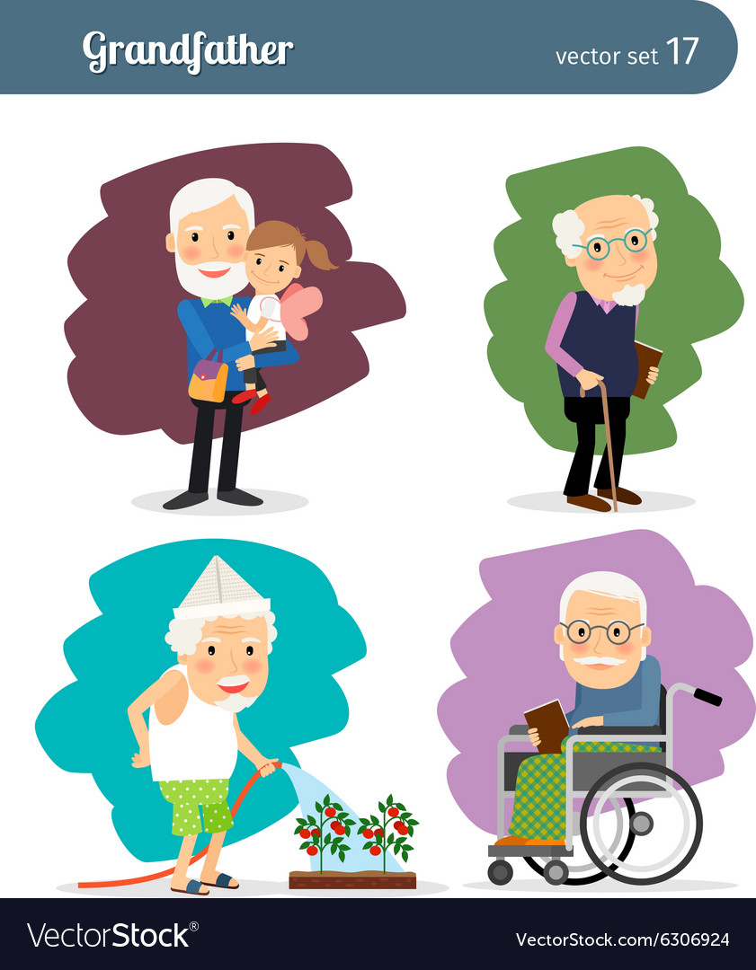 Grandfather cartoon character Royalty Free Vector Image