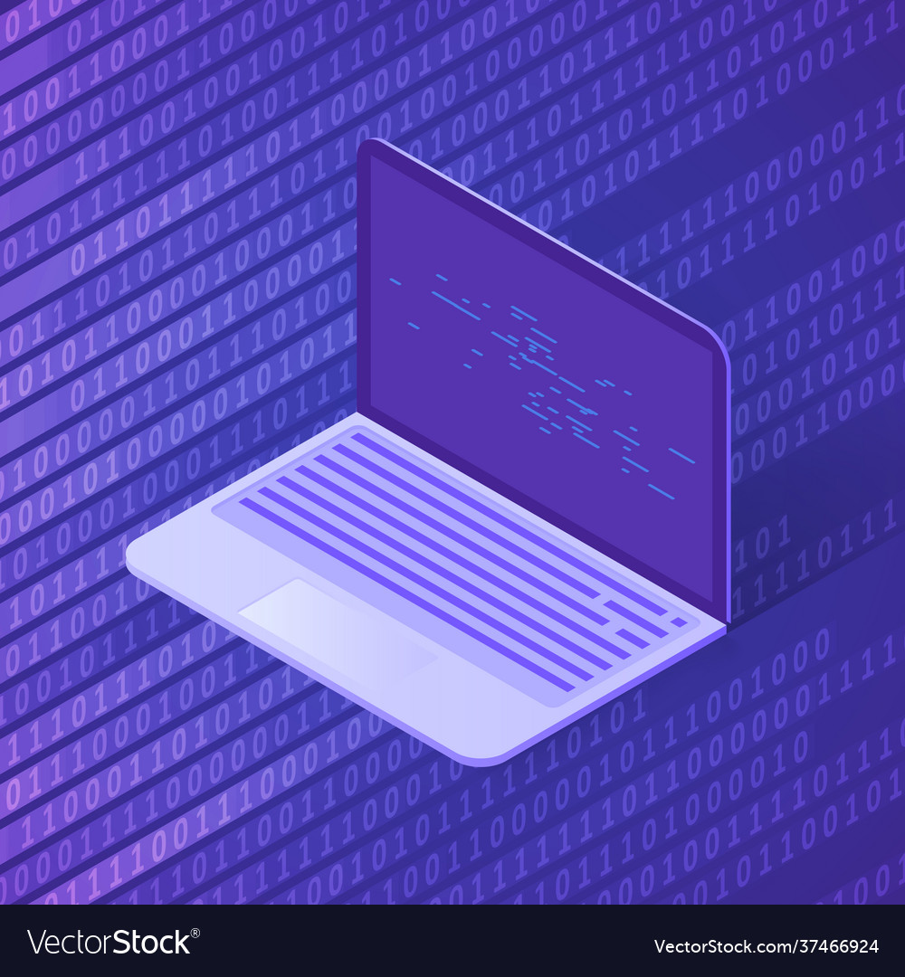 Isometric computer vector image Isometric computer