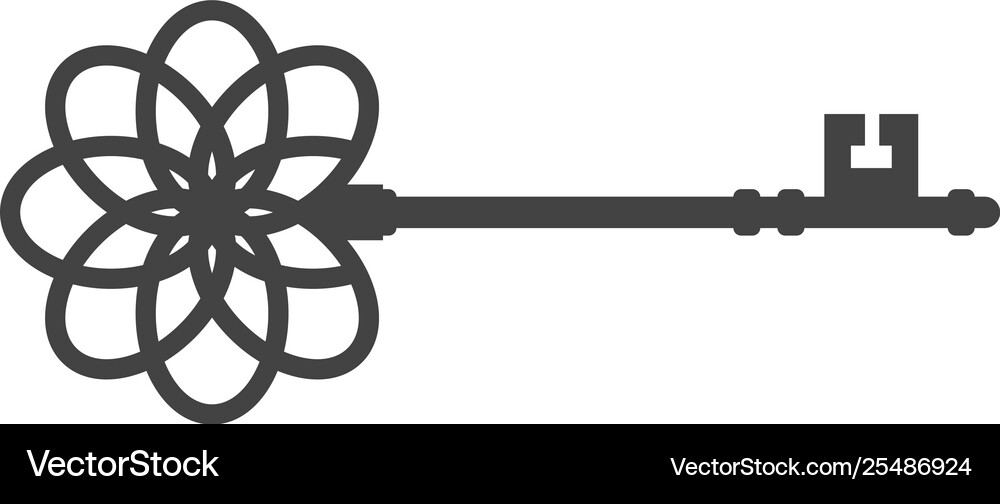 Key Icon - Vintage Style Royalty Free Vector Image