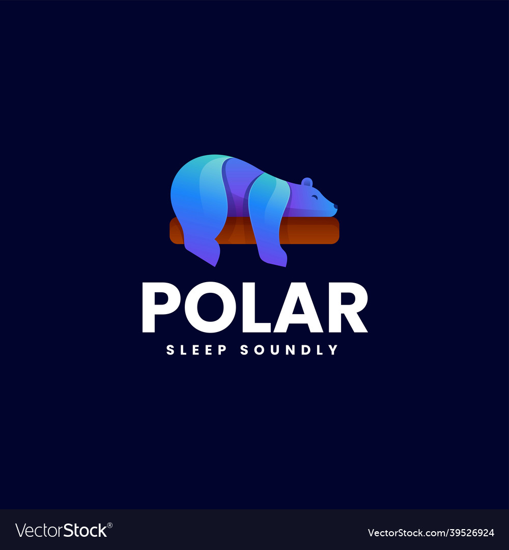 Logo polar gradient colorful style vector image Logo polar gradient colorful style