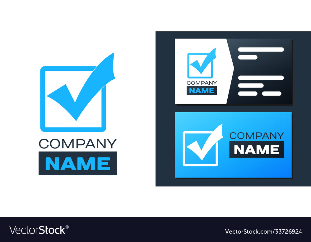 Logotype check mark in a box icon isolated