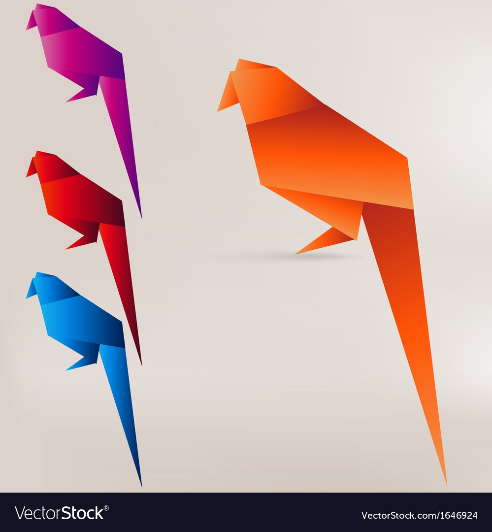 Origami paper bird on abstract background Vector Image