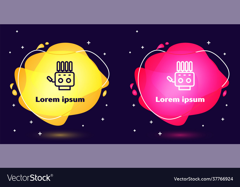 Set line mechanical robot hand icon isolated vector image Set line mechanical robot hand icon isolated