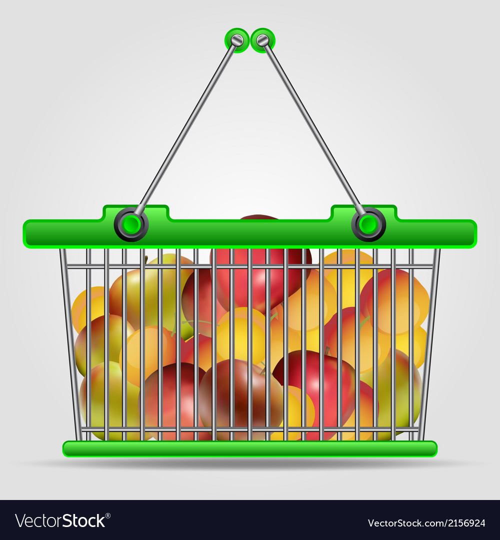 Shopping basket with fruits