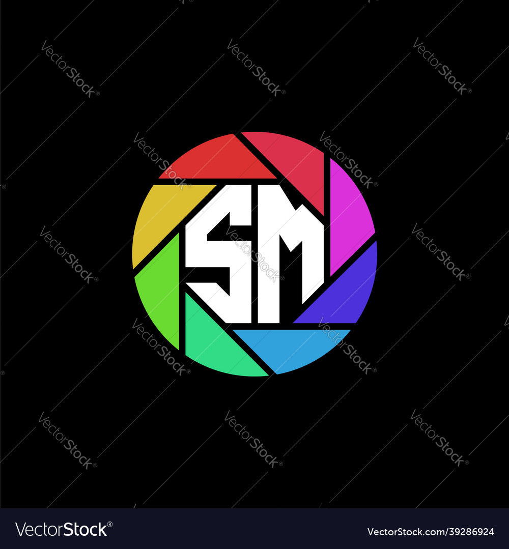 Sm monogram polygonal rainbow