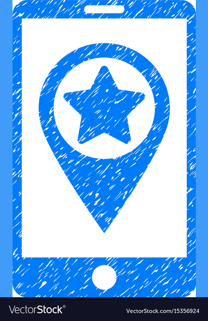 Smartphone map pointer grunge icon