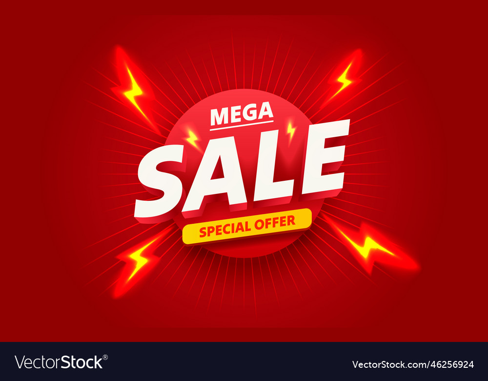 Special offer banner mega sale off store poster