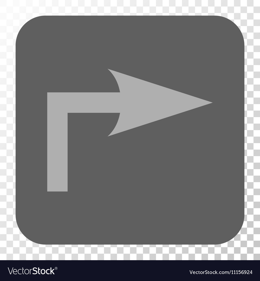 Turn right rounded square button