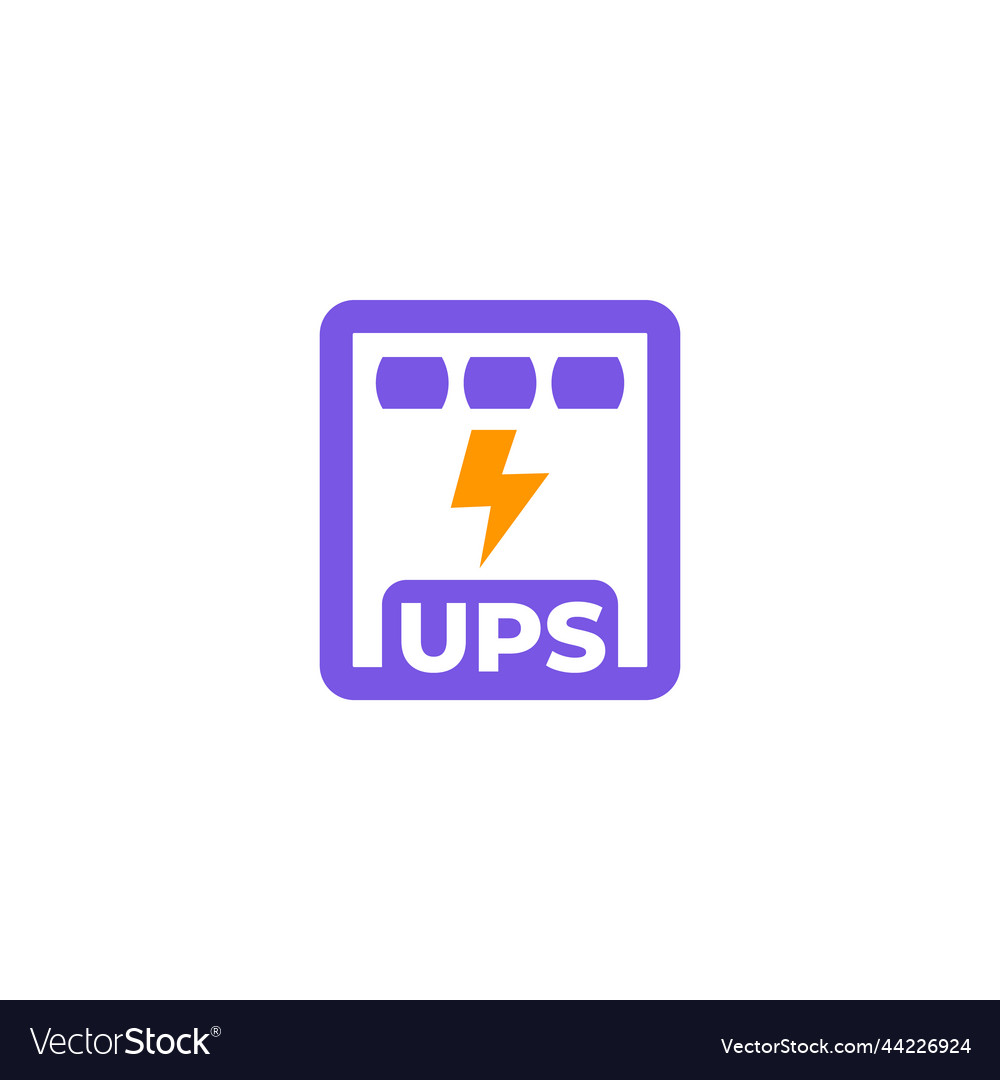 Ups backup power supply icon Royalty Free Vector Image