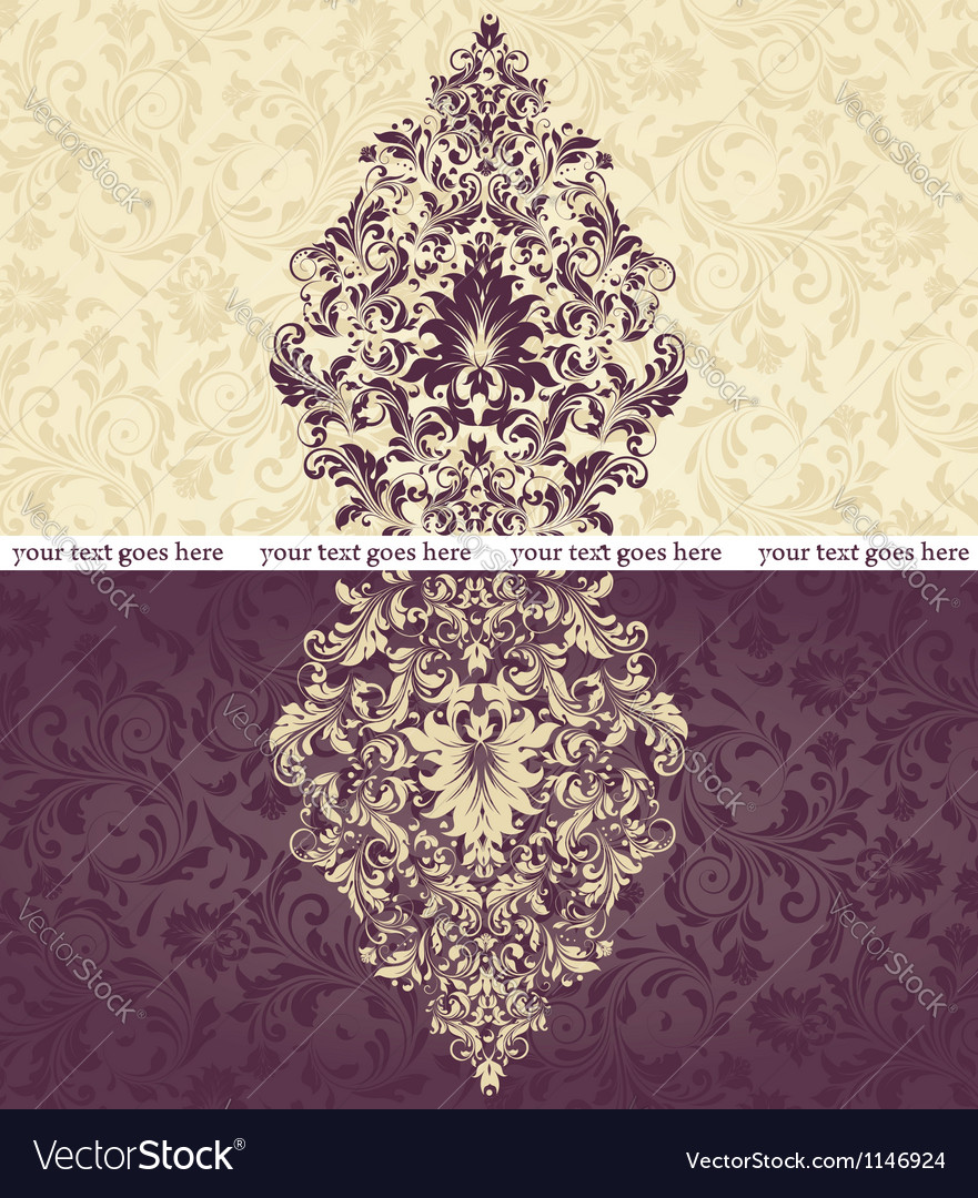 Vintage damask invitation