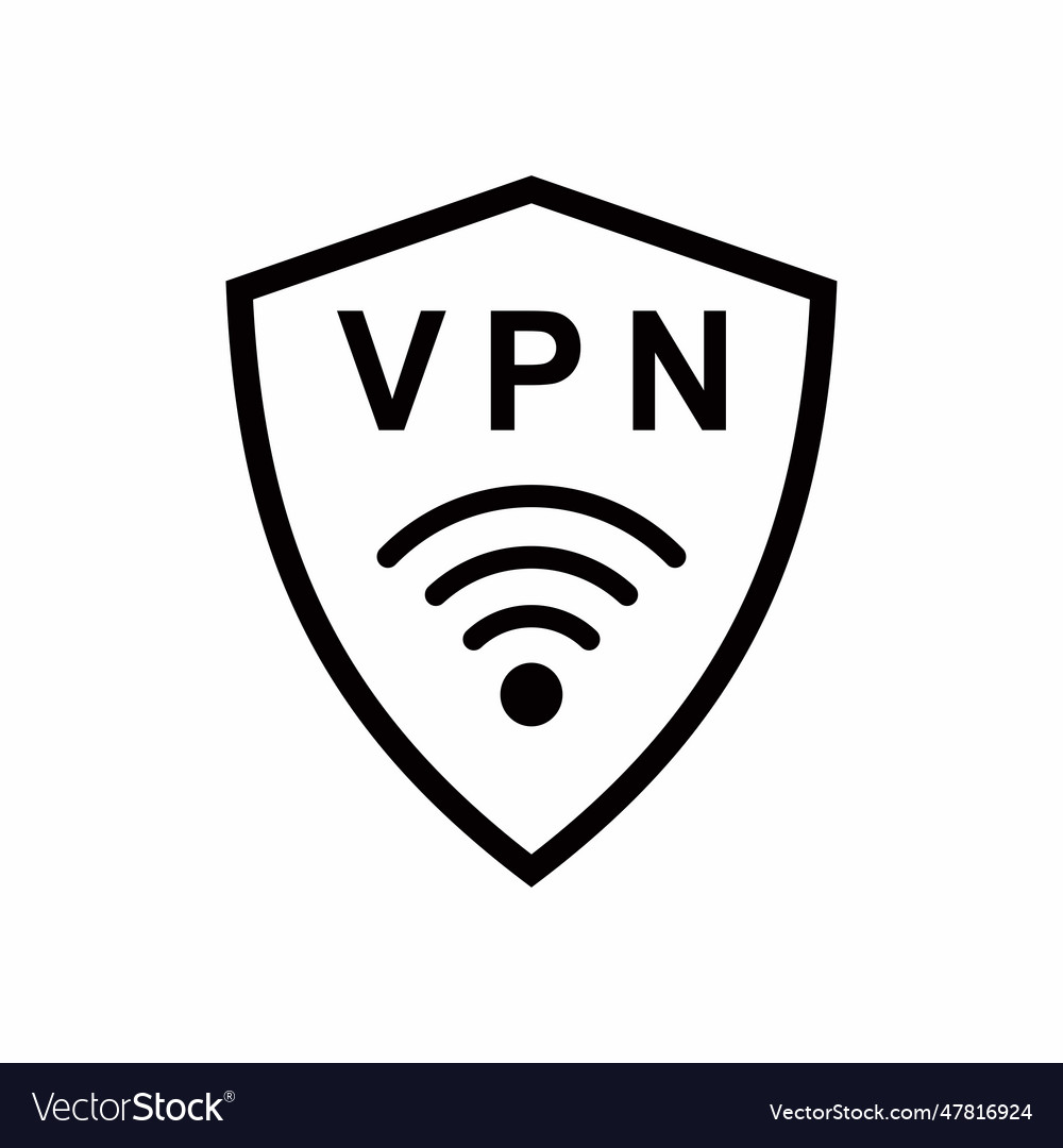Vpn symbol outline style icon Royalty Free Vector Image