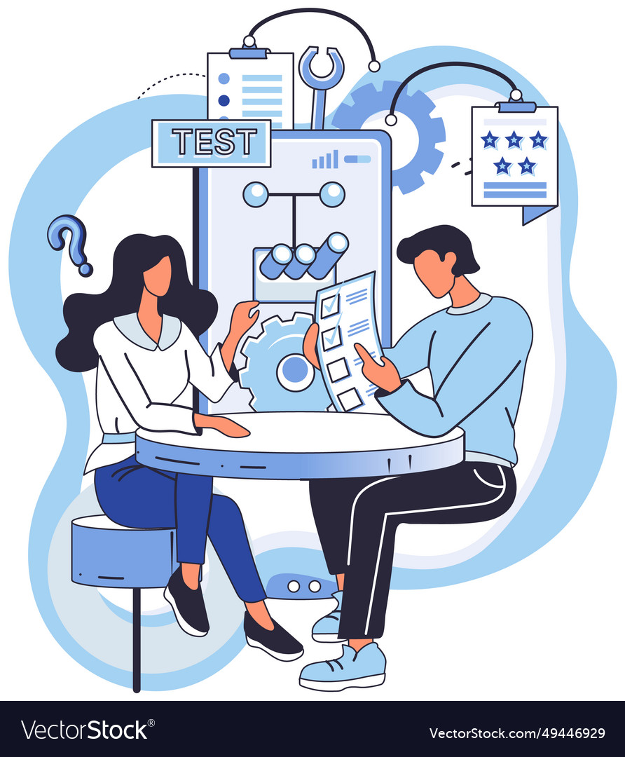 Application testing metaphor software vector image Application testing metaphor software