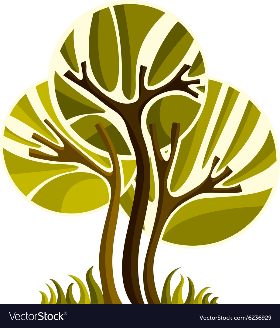 Artistic stylized natural symbol creative tree ca Vector Image