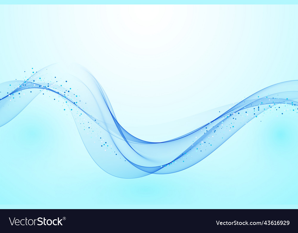 Blue color abstract wave design element vector image Blue color abstract wave design element