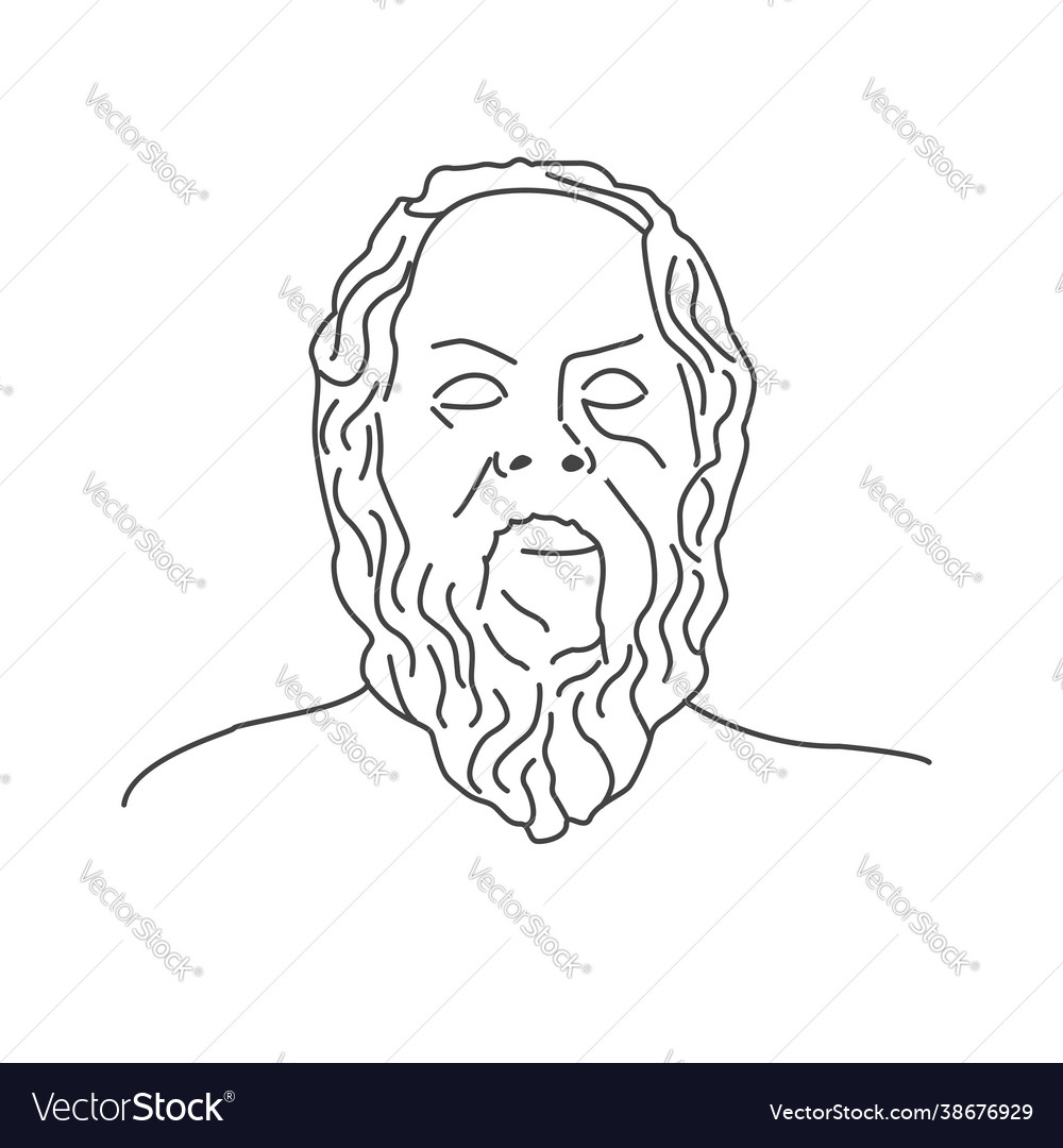 Bust Socrates Greek Philosopher From Royalty Free Vector