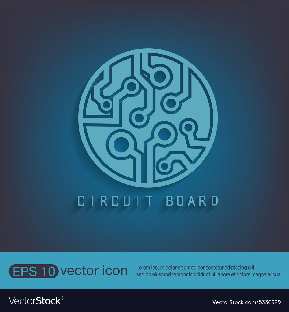 Circuit board sign icon technology scheme symbol