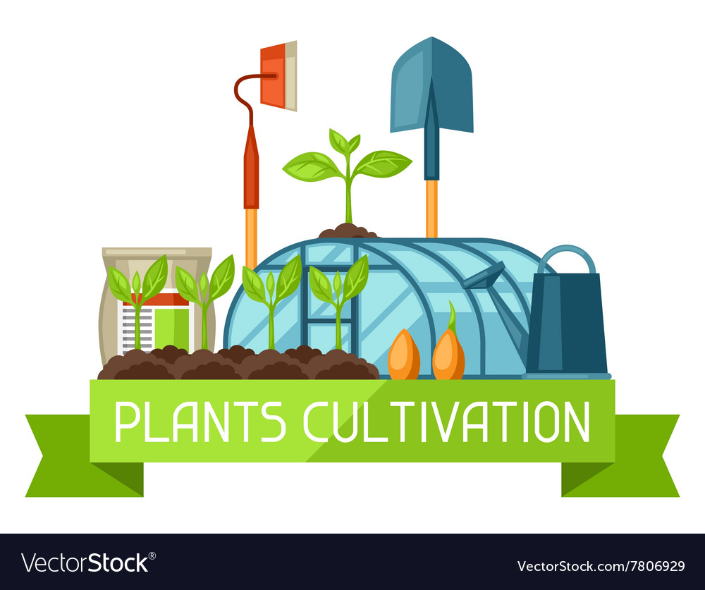 Concept with agriculture objects instruments