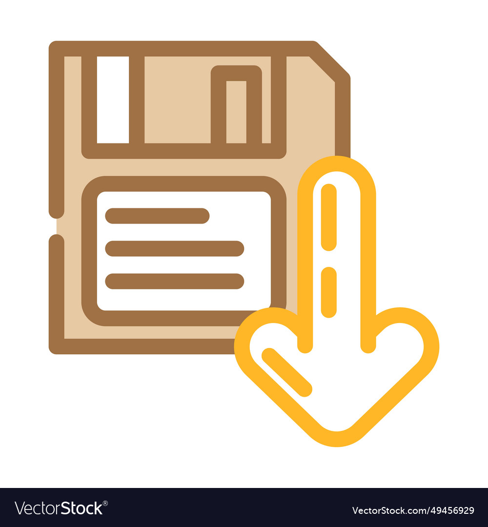 Floppy disk saving loading data color icon Vector Image Floppy disk saving loading data color icon
