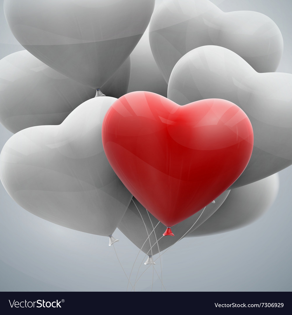 Flying bunch of balloon hearts Royalty Free Vector Image