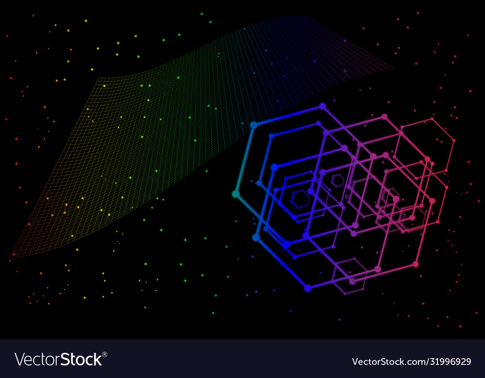 Futuristic backdrop with shape hexagon and grid Vector Image Futuristic backdrop with shape hexagon and grid