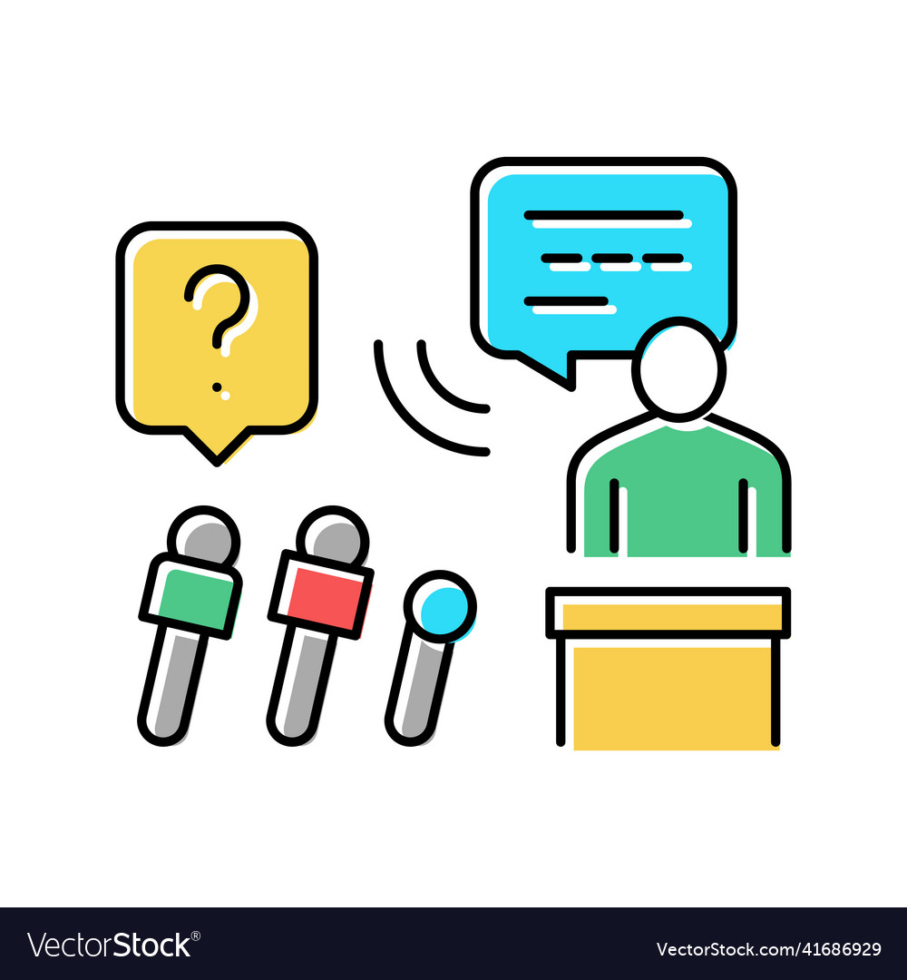 Interview pr color icon Vector Image Interview pr color icon