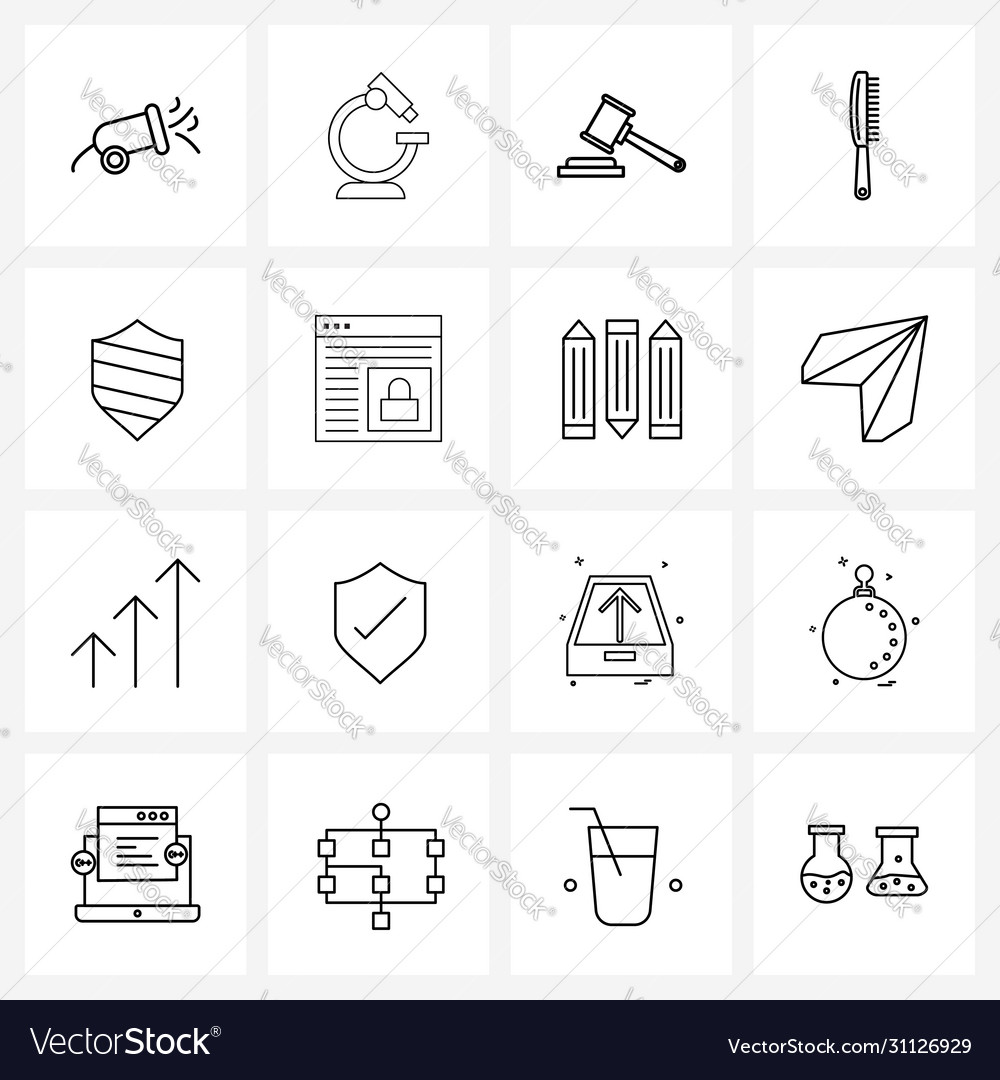 Isolated symbols set 16 simple line icons