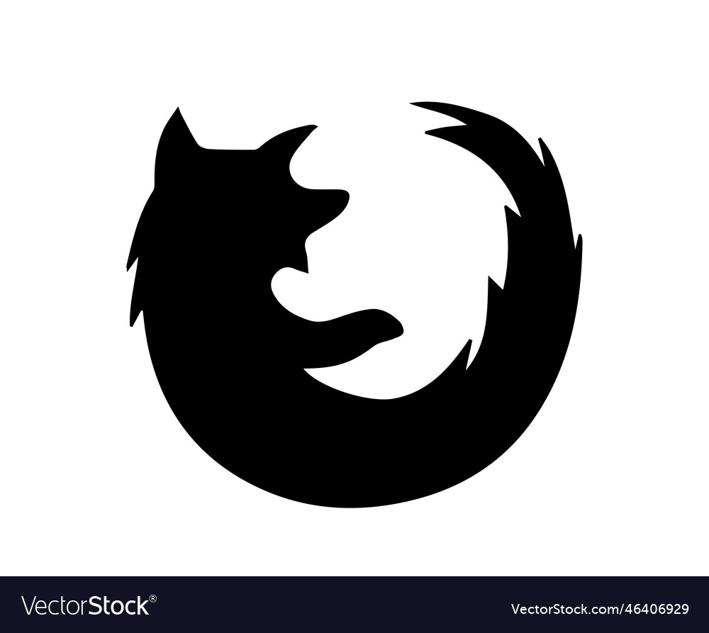 Mozilla firefox brand browser logo symbol black