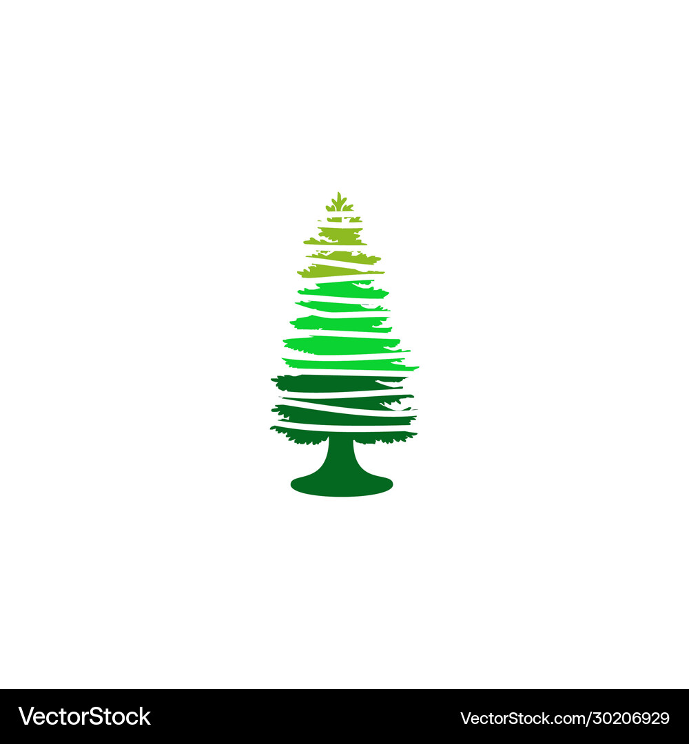 Pine tree icon logo design template Royalty Free Vector