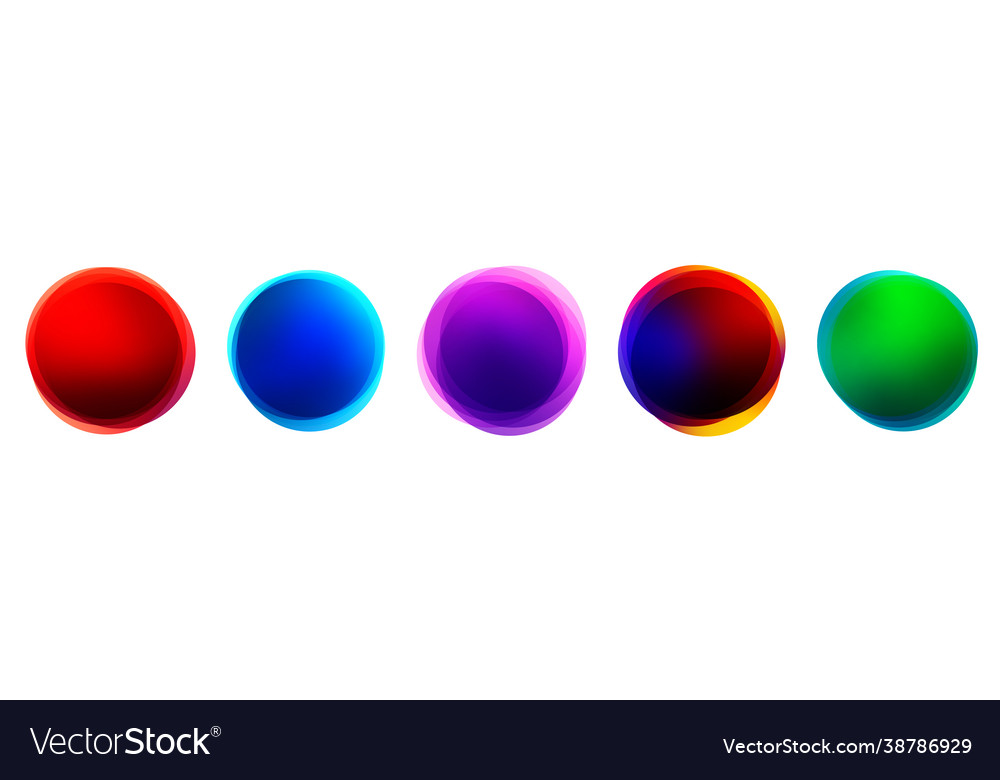 Set isolated gradient multicolored sphere