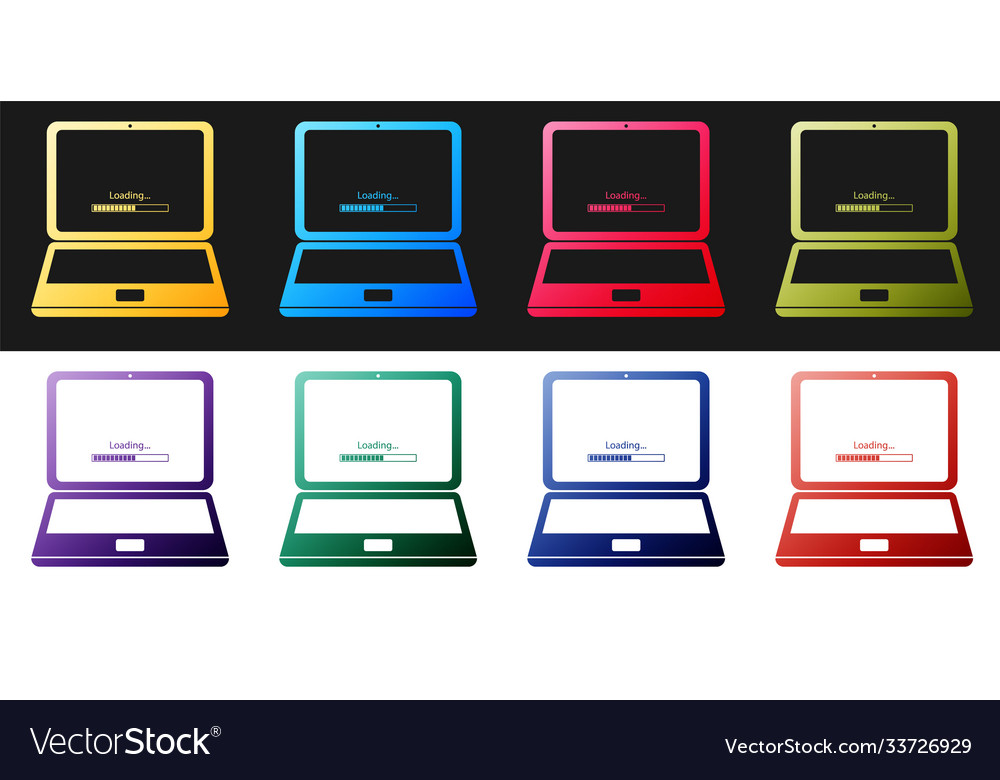 Set laptop update process with loading bar icon