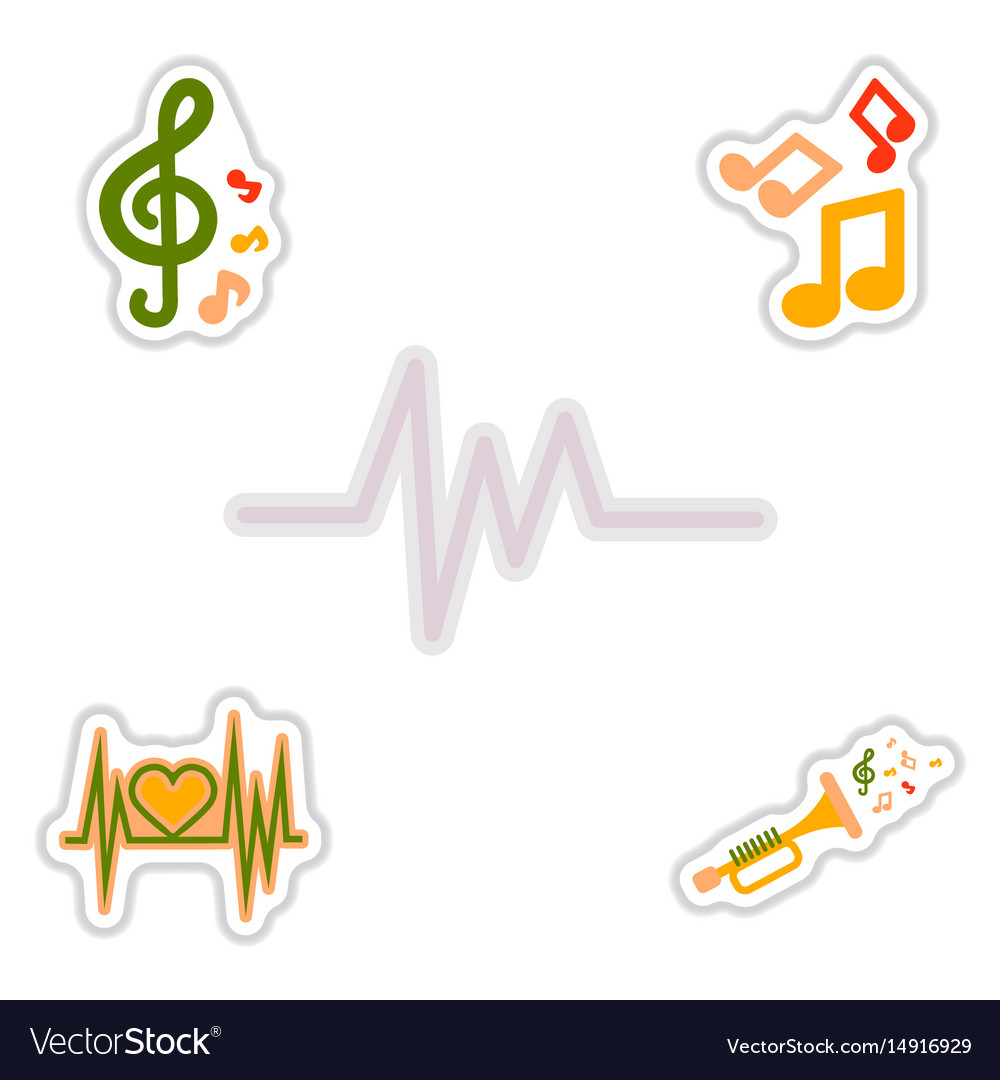 Set of color label design collection sound