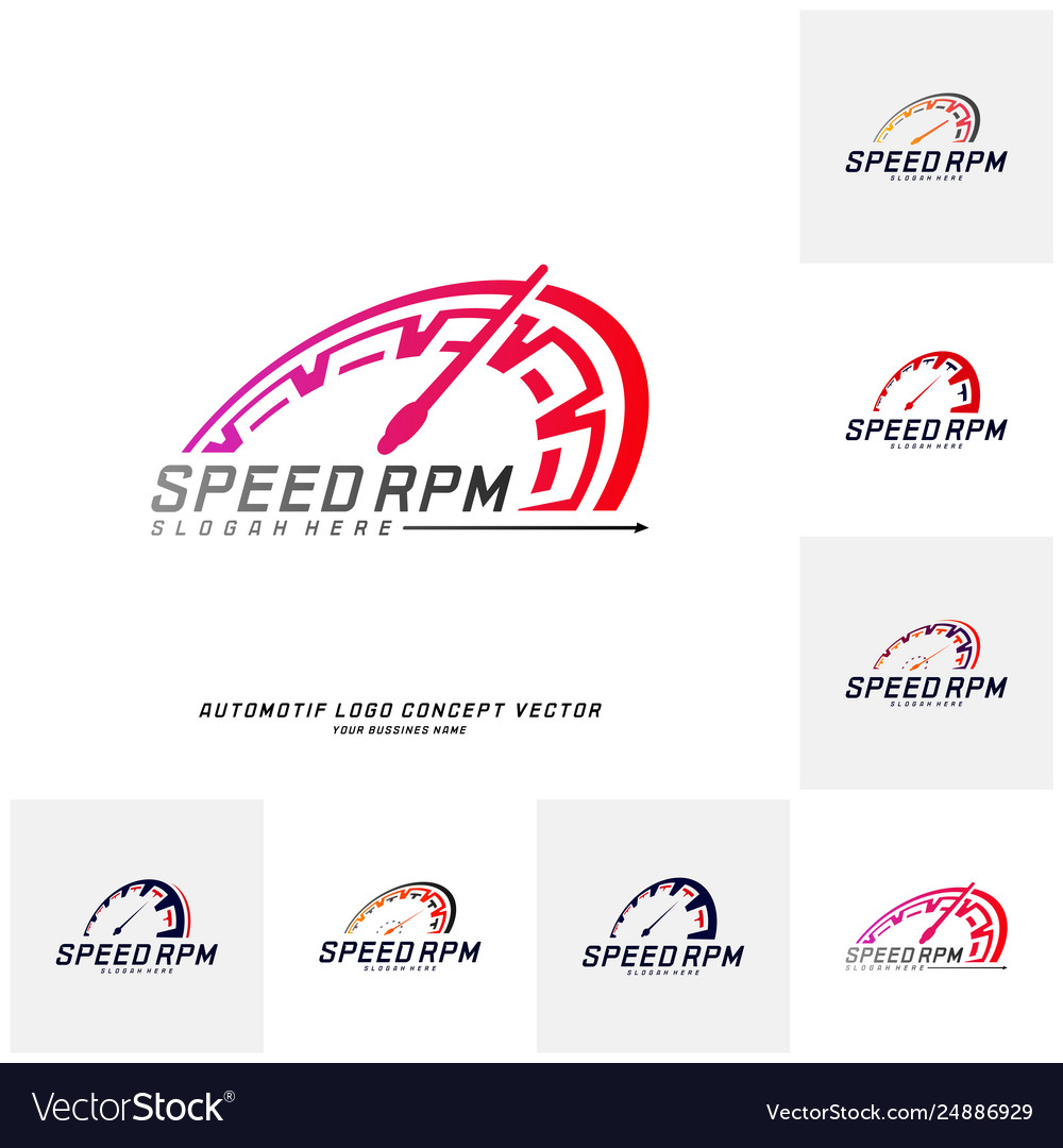 Set speed logo design fast speedometer