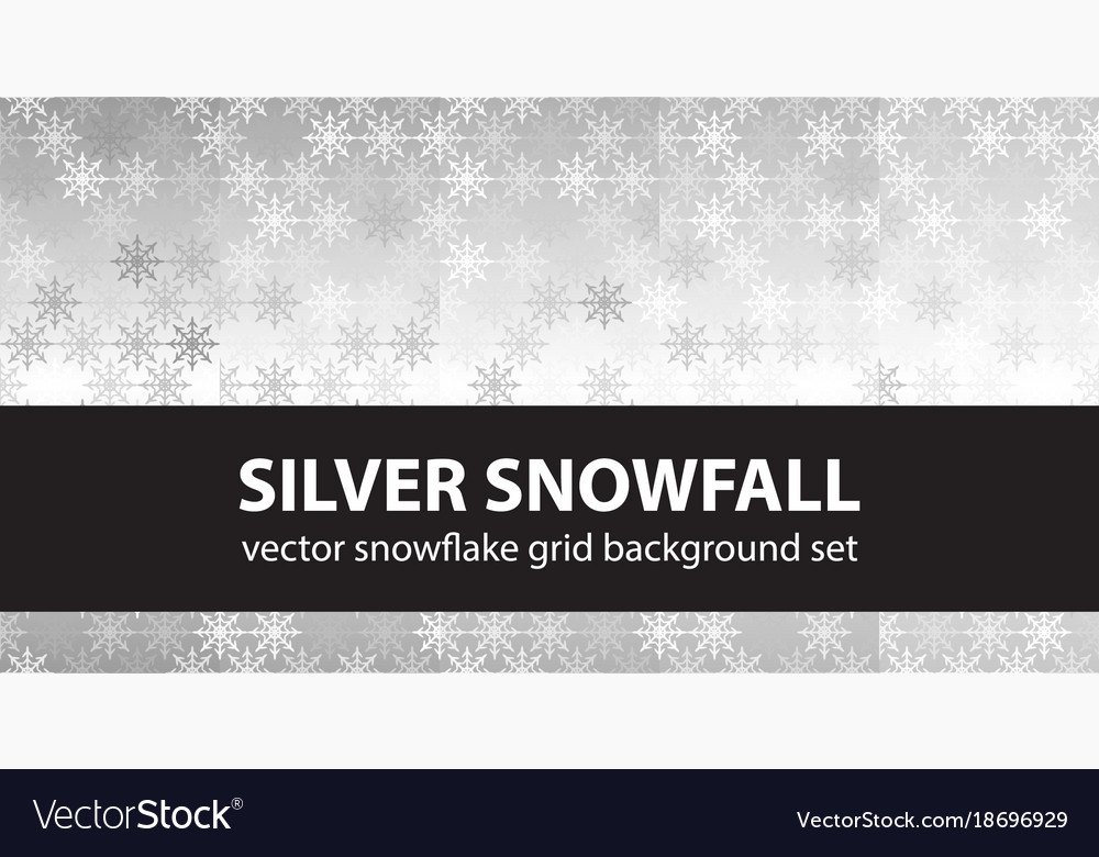 Snowflake pattern set silver snowfall seamless