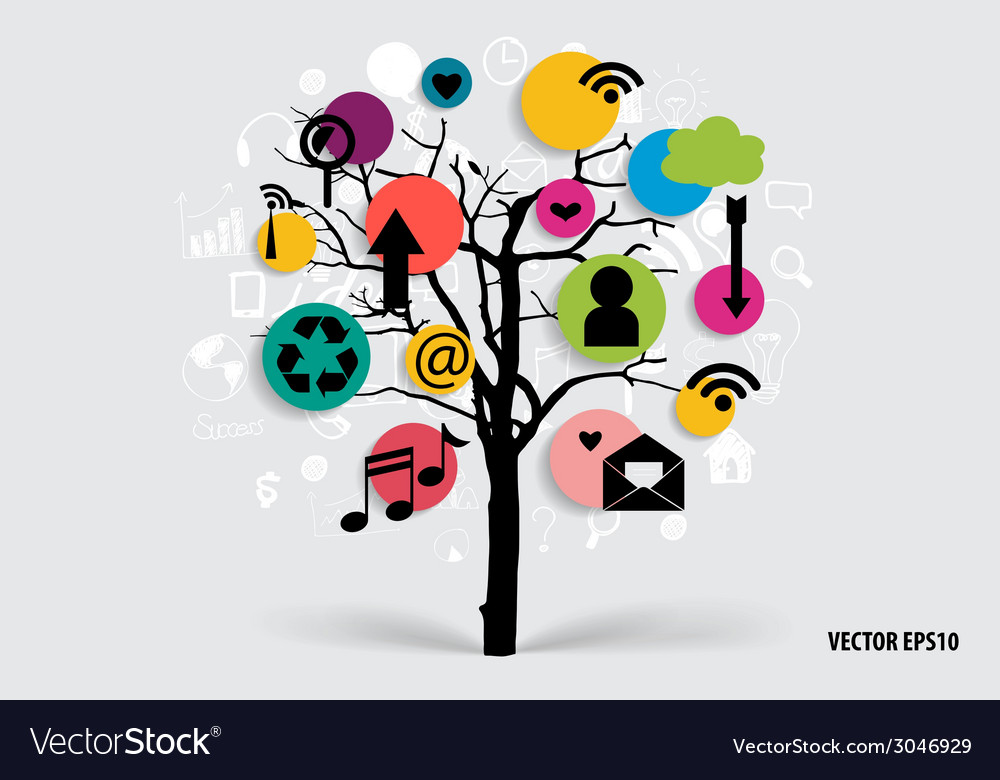 Tree with cloud of application